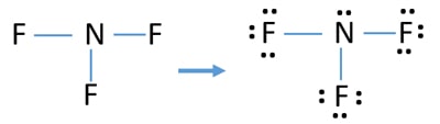mark lone pairs on nirogen and fluorine aton in NF3